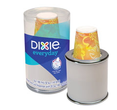 Dixie dispensador vista frontal mostrando acceso fácil y ahorro de espacio