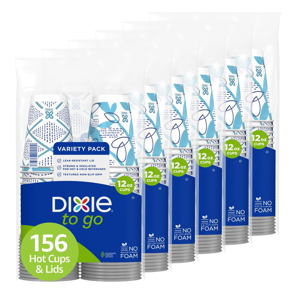 Dixie empaque frontal con cantidad visible y beneficio conveniencia