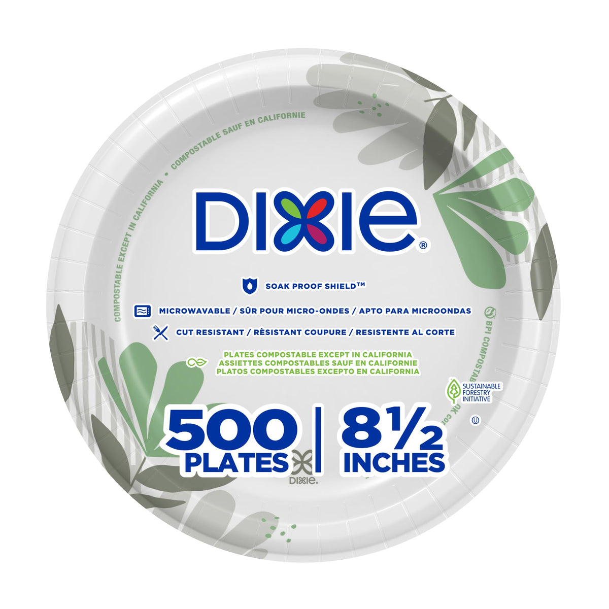 Dixie frente del empaquetado mostrando cantidad y diseño, facilita almacenamiento