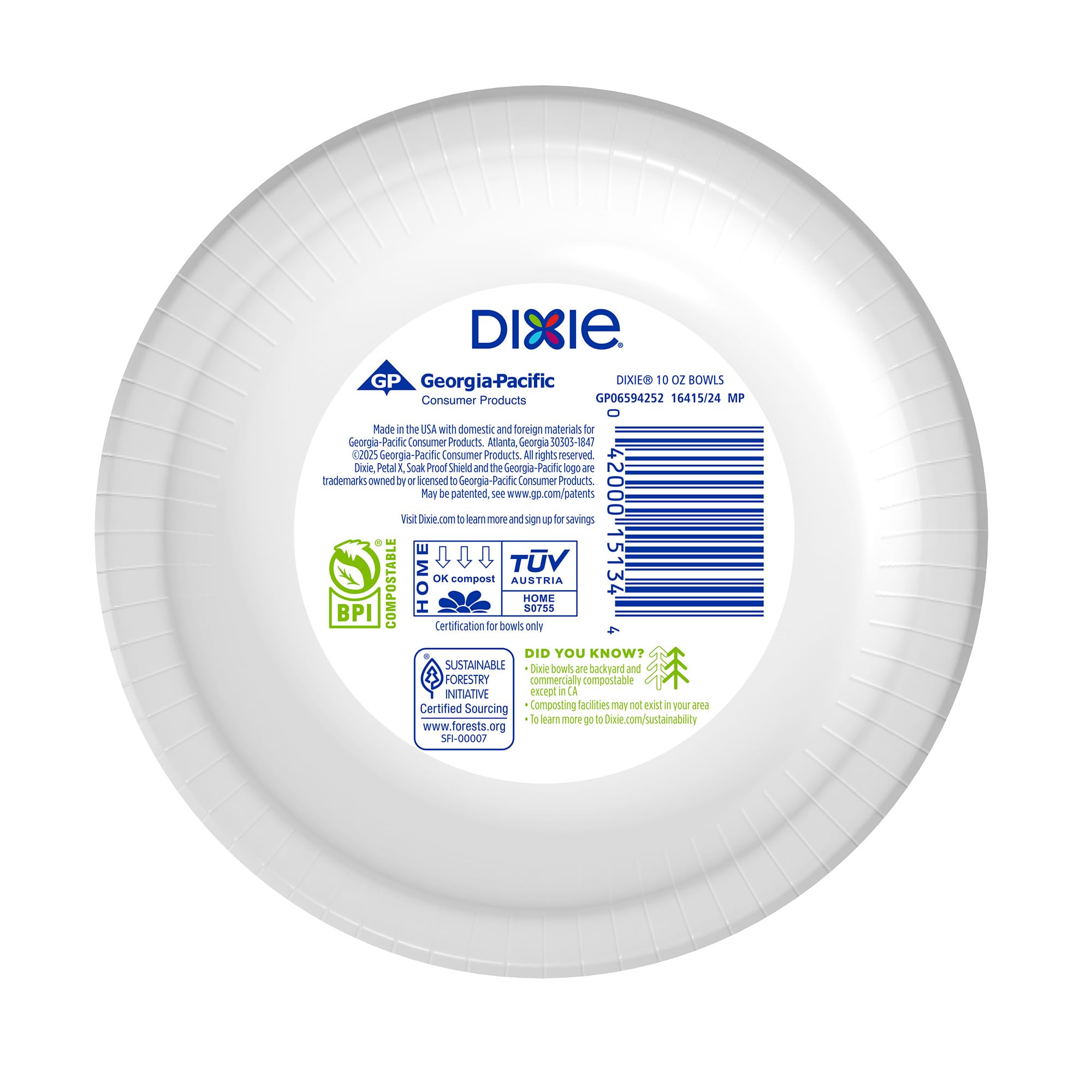 Dixie tazón en picnic familiar facilitando servicio rápido