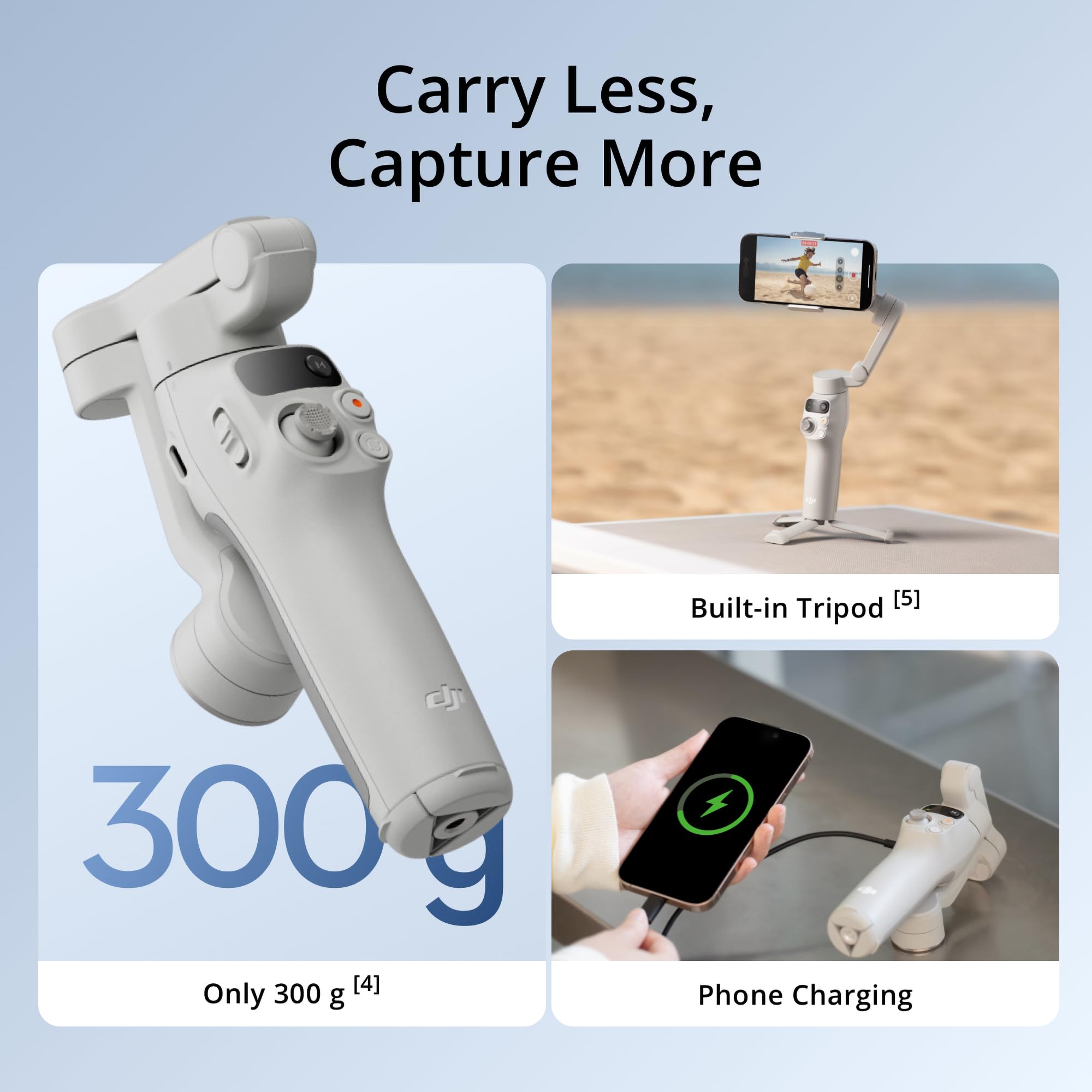 Trípode integrado del DJI Osmo Mobile 7 soporte estable sin manos