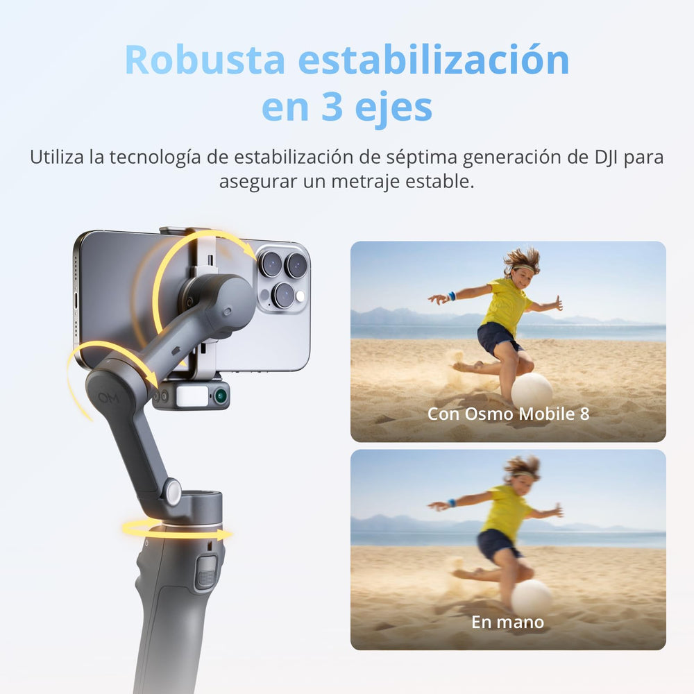 DJI Osmo Mobile 8 plegado compacto listo para transporte portátil