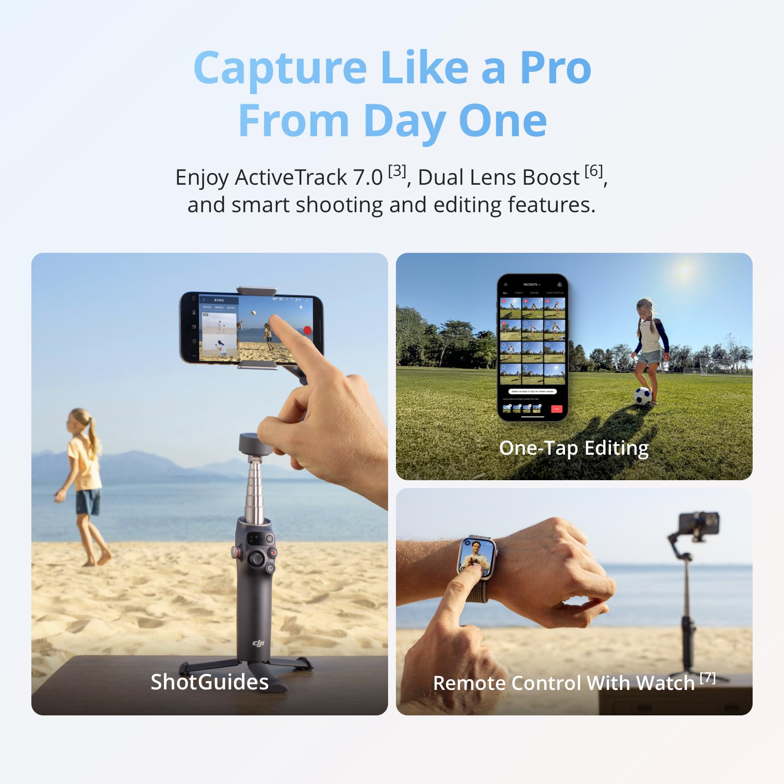 DJI Osmo Mobile 8 montado en trípode en una fiesta para grabación manos libres
