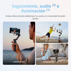 DJI Osmo Mobile 8 en uso por vlogger mejorando calidad de vídeo