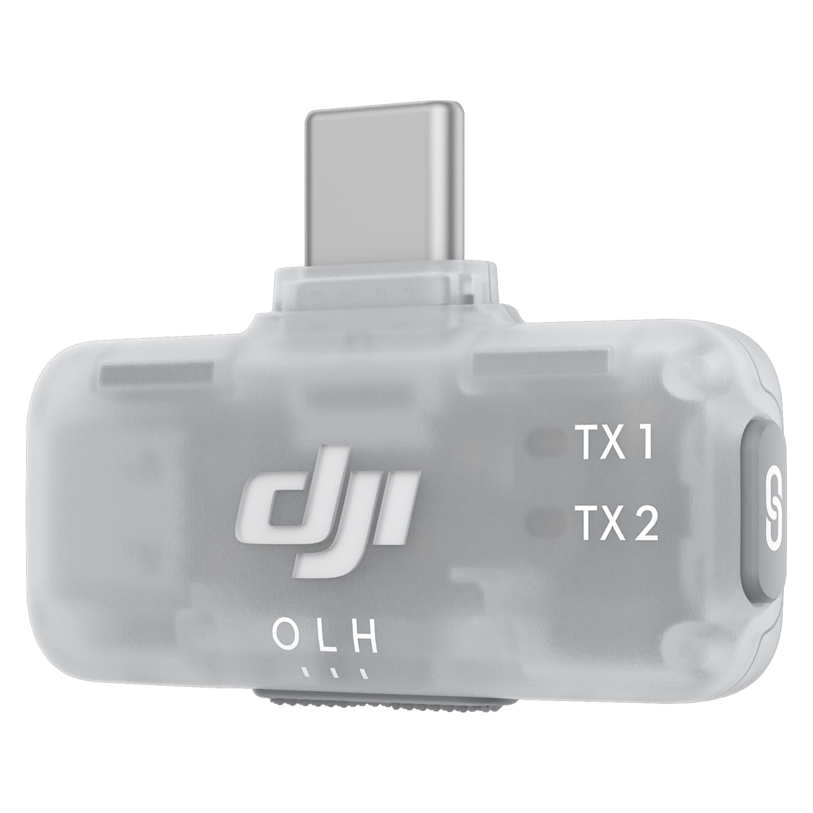 DJI receptor primer plano del conector USB-C que facilita conexión plug-and-play