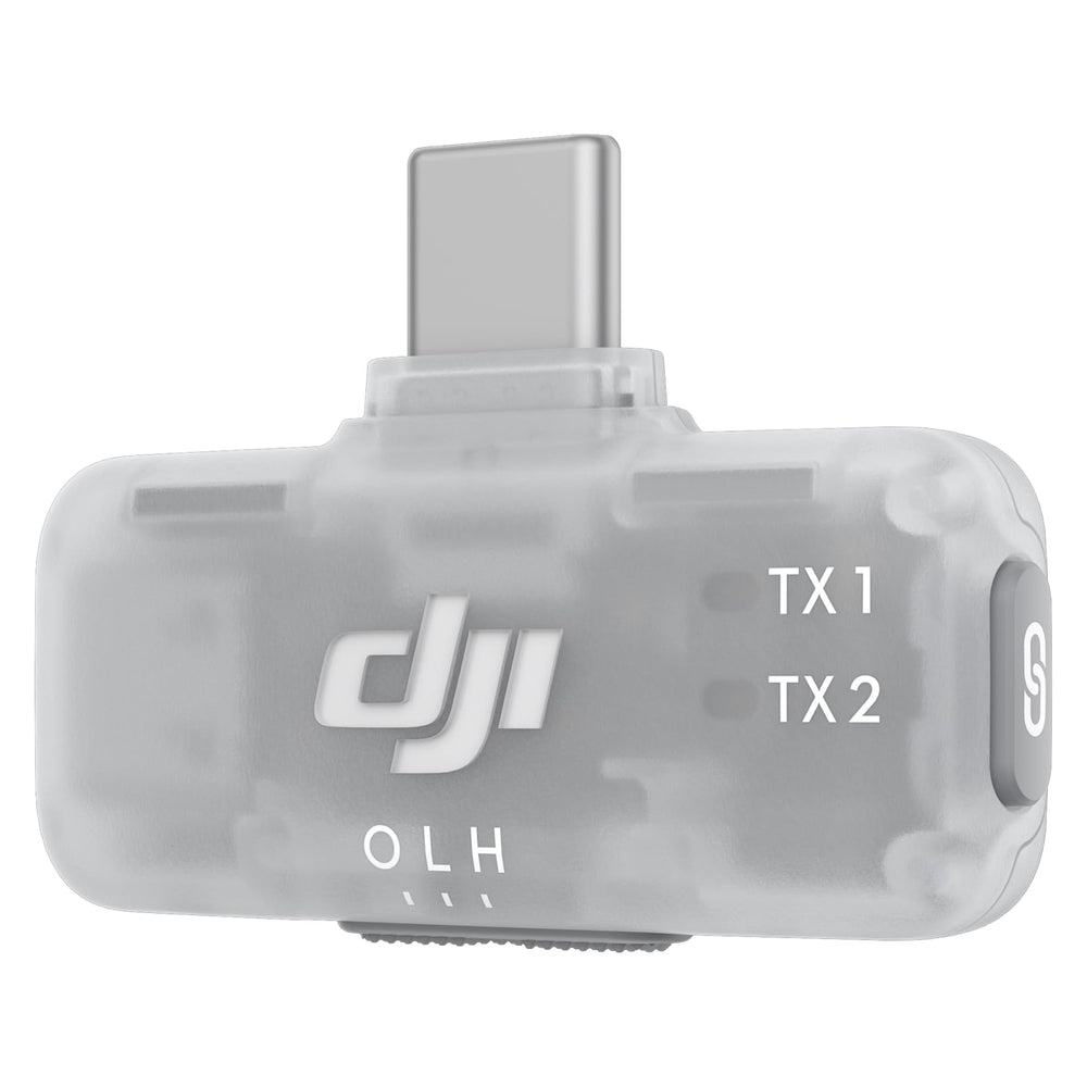 DJI receptor primer plano del conector USB-C que facilita conexión plug-and-play