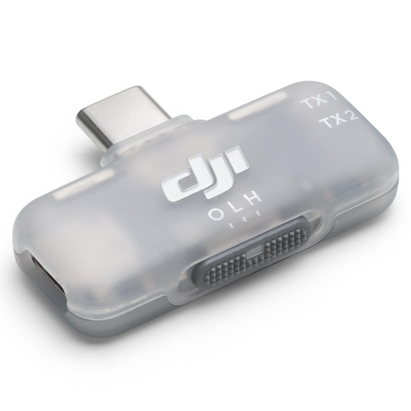 DJI receptor detalle del interruptor de cancelación de ruido con modos claros