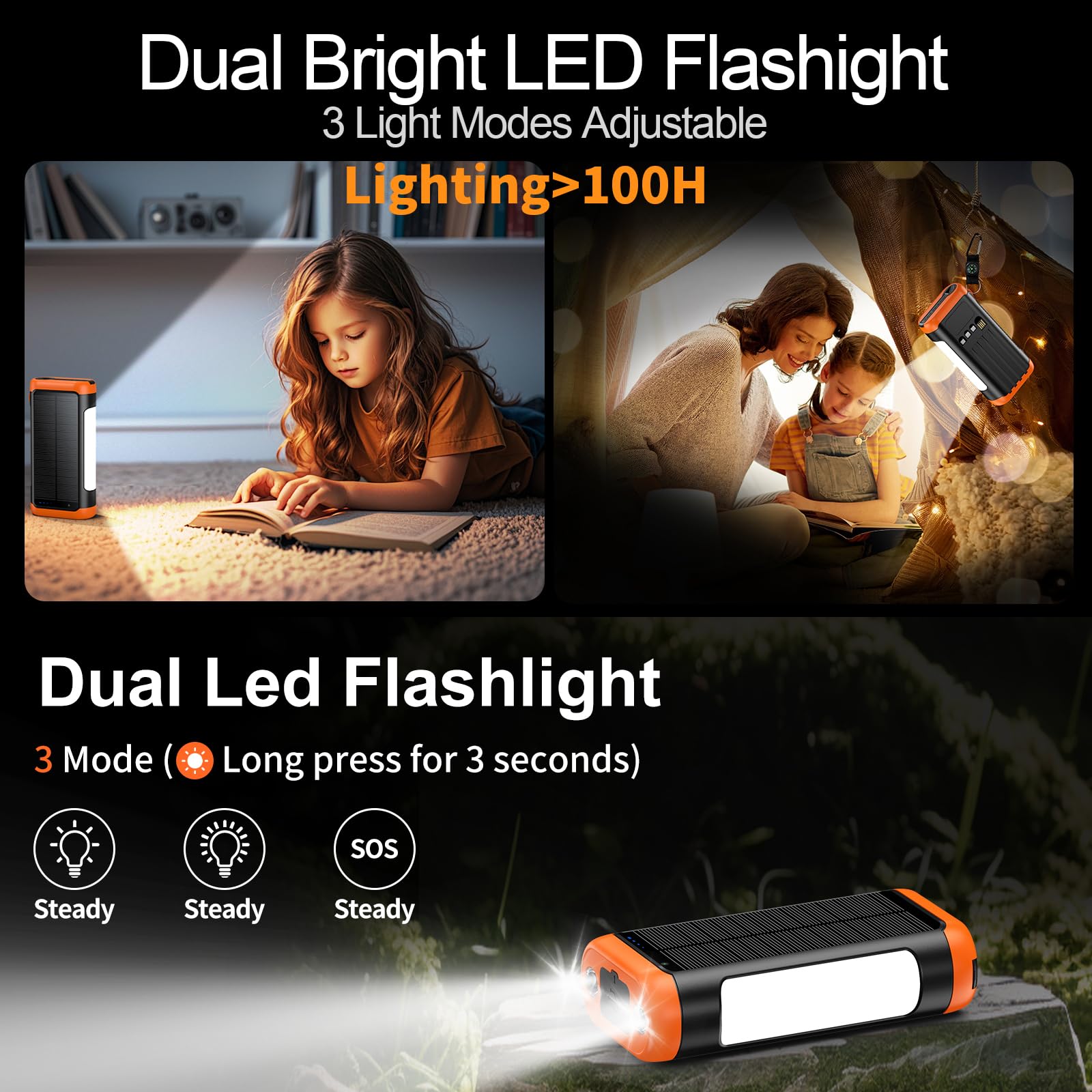 DJKK lámpara integrada encendida como luz de campamento duradera y práctica