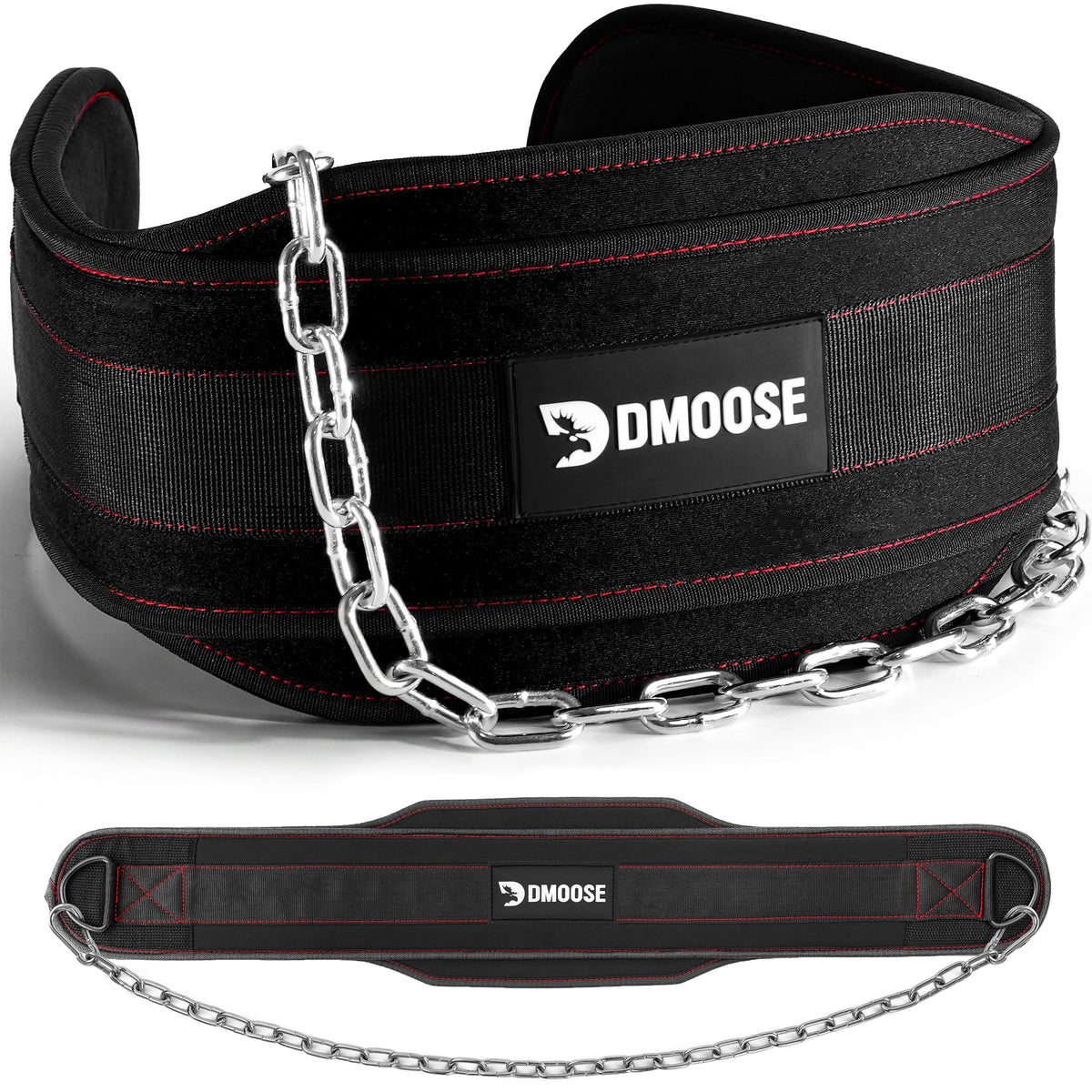 DMoose Fitness cinturón frontal mostrando diseño y soporte cómodo