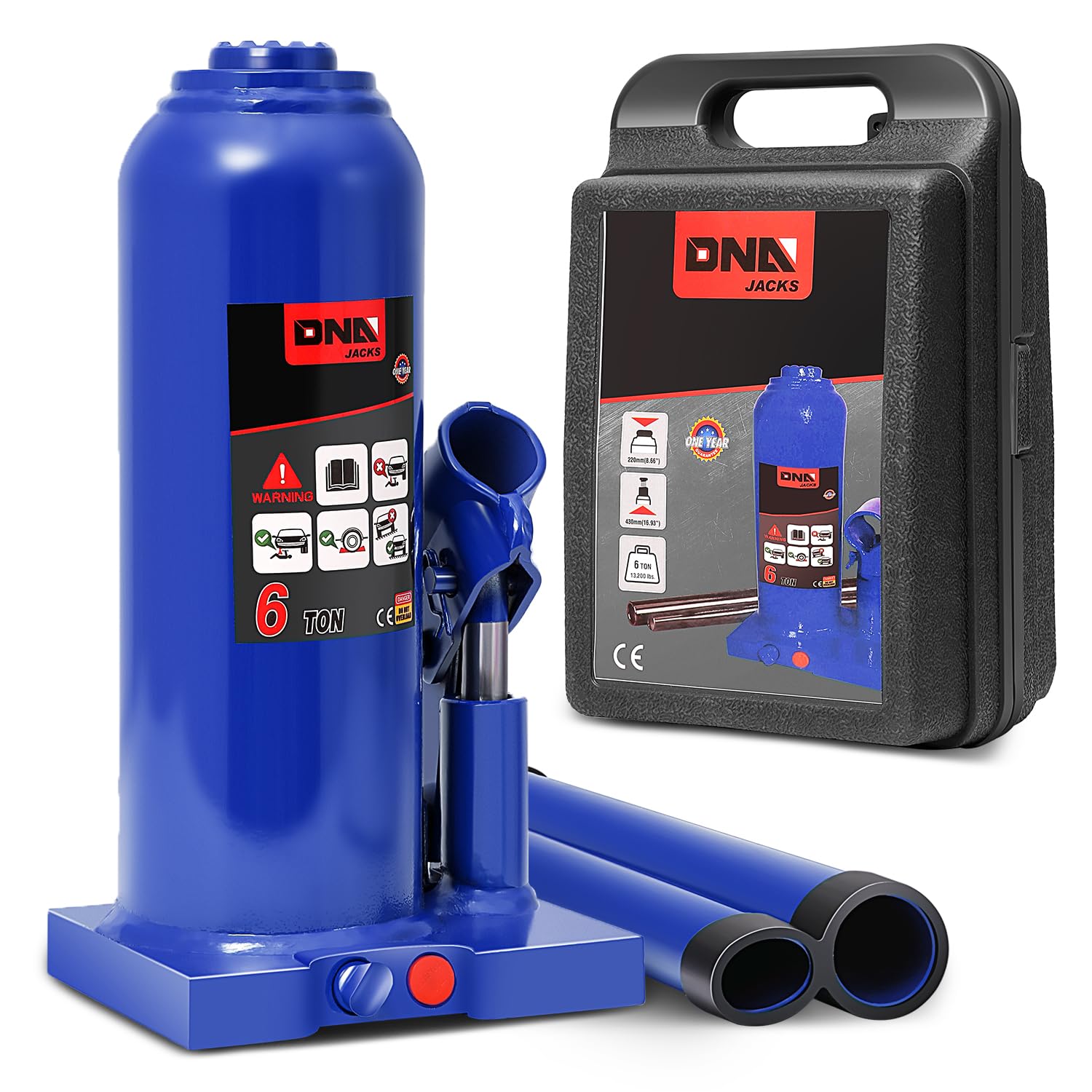DNA MOTORING vista frontal del gato botella que muestra capacidad y diseño