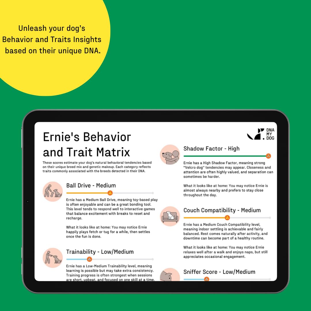 DNA MY DOG informe en pantalla con resultados claros y descargables