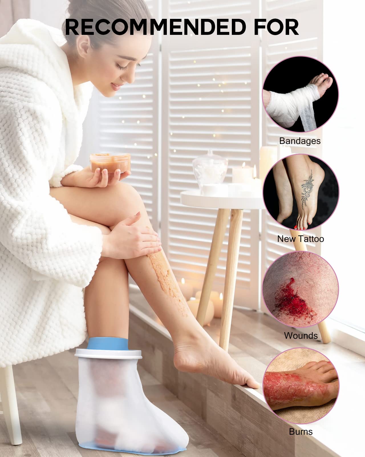 DNEOUXI funda usada en ducha manteniendo vendas secas y seguras