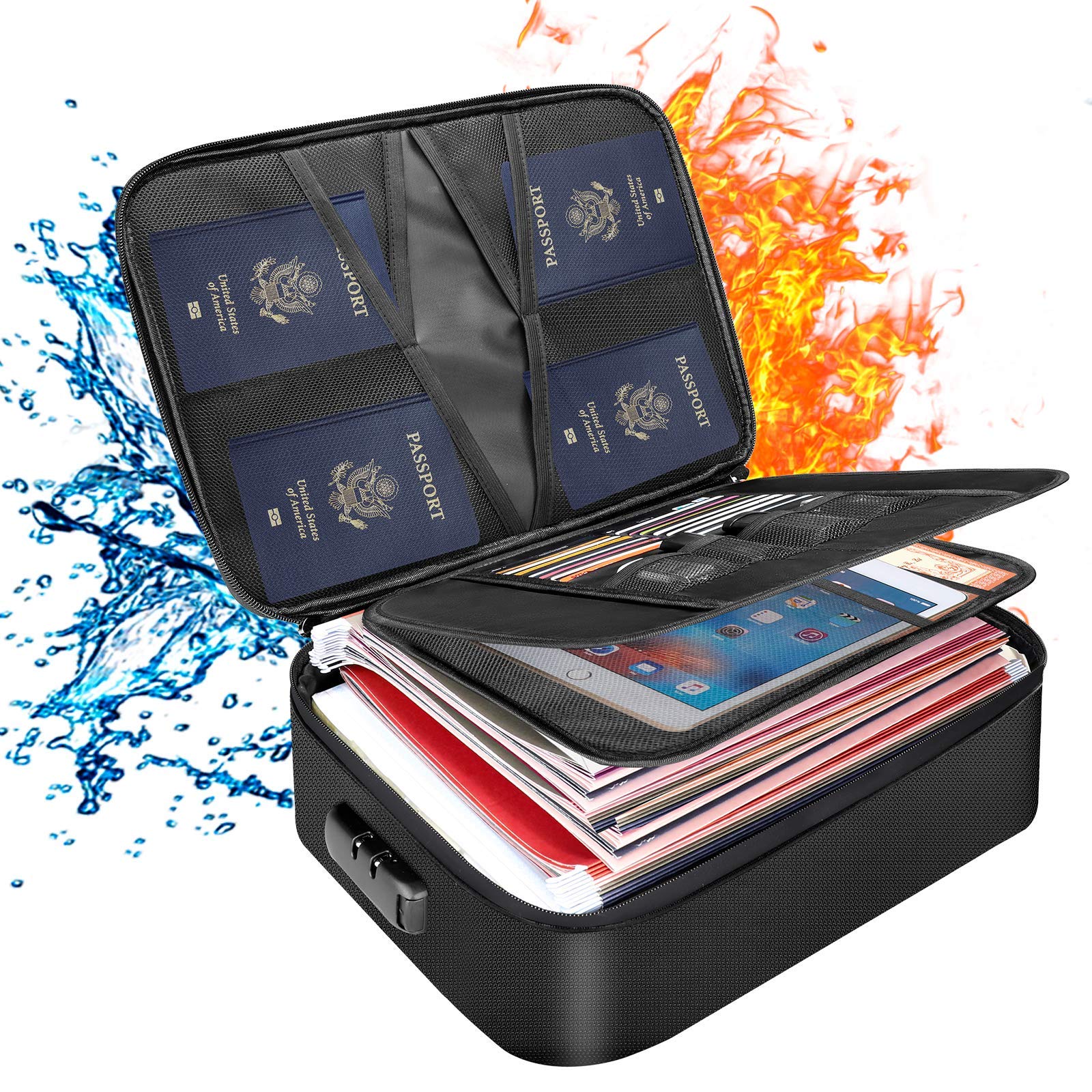 DocSafe vista frontal de la bolsa mostrando cierre y asa para protección práctica