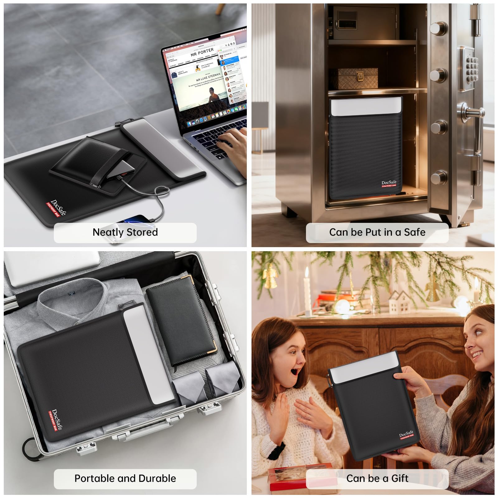 DocSafe funda organizadora abierta con compartimentos para accesorios