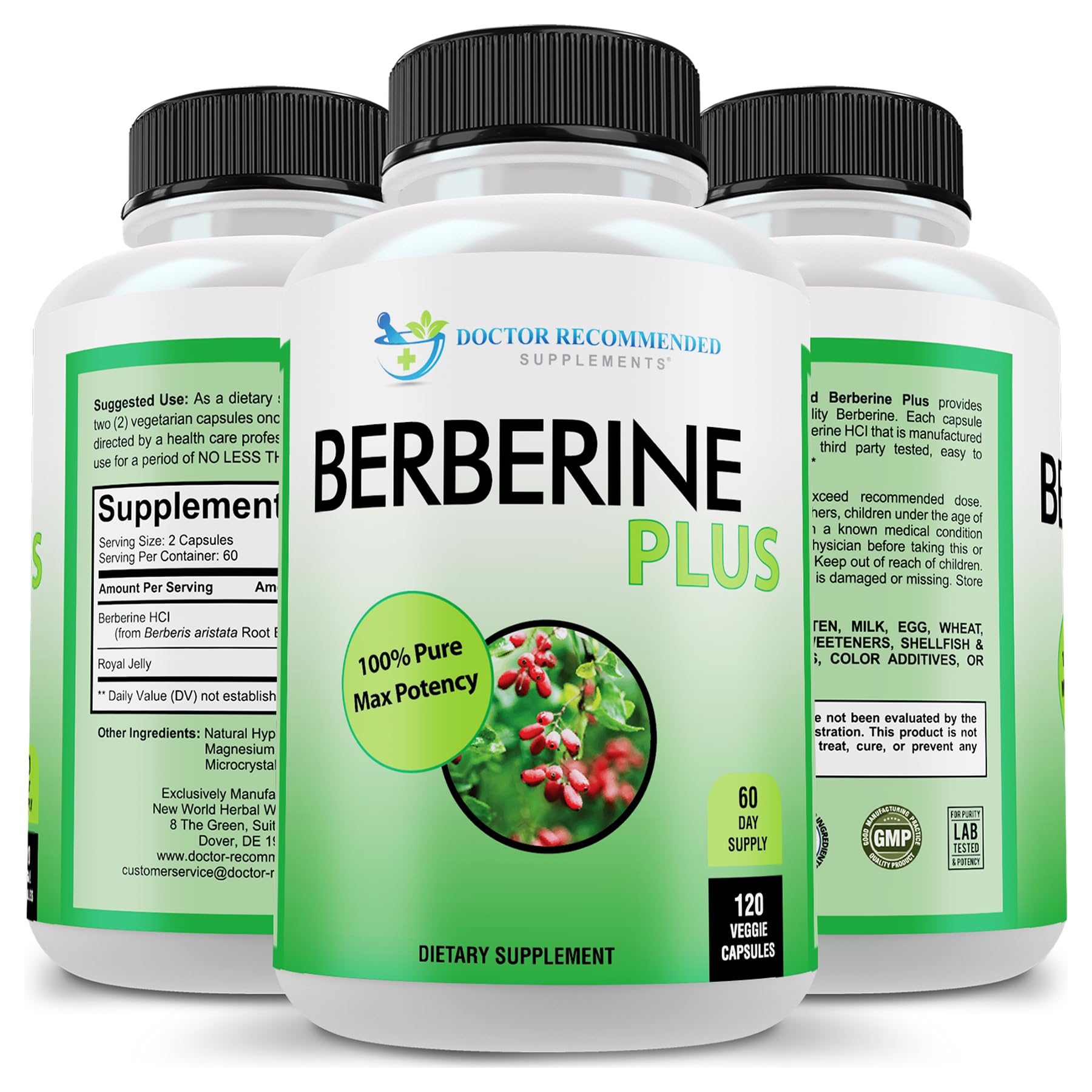 DOCTOR RECOMMENDED SUPPLEMENTS etiqueta nutricional y lista de ingredientes para transparencia