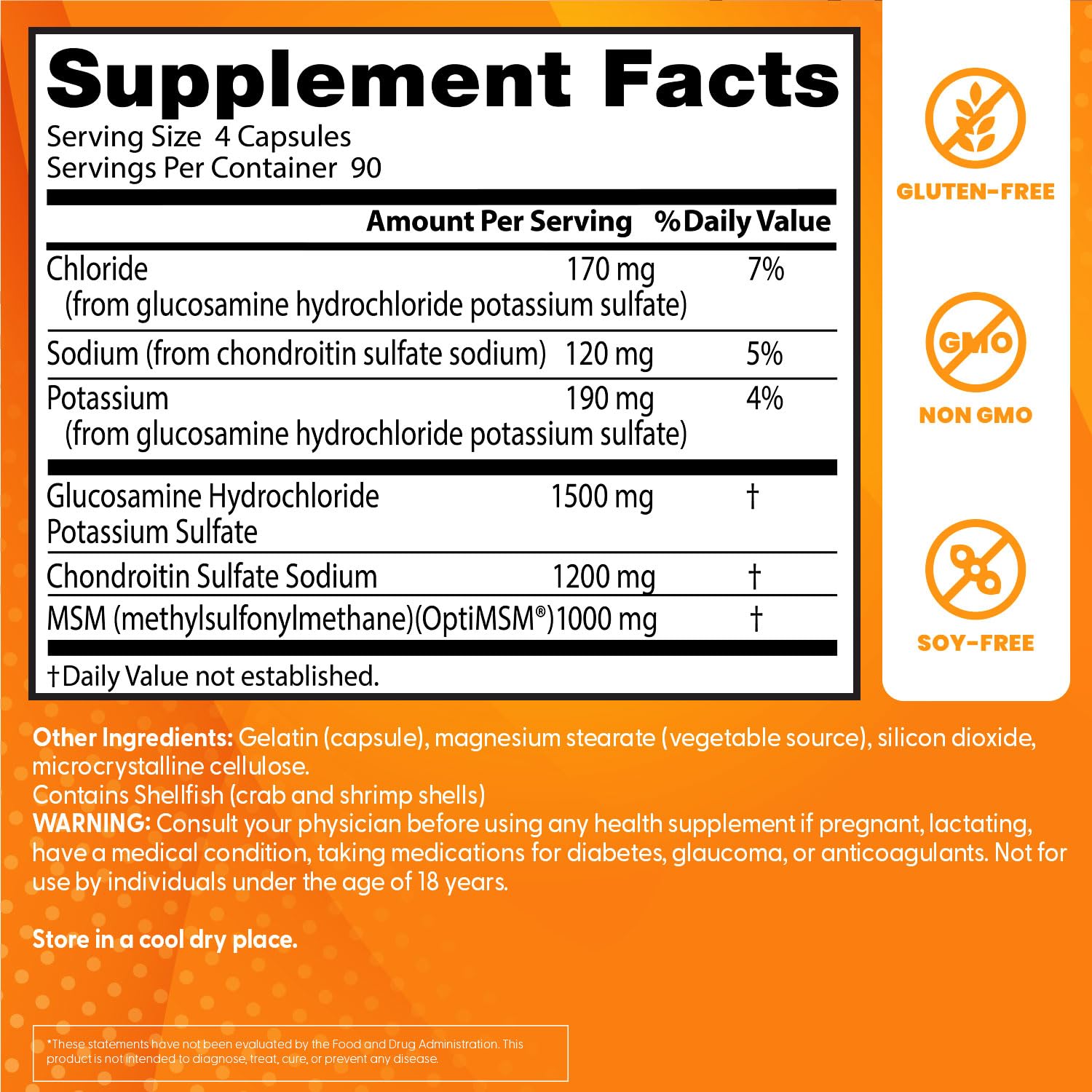 Doctor's BEST etiqueta de ingredientes con dosis y certificaciones legibles