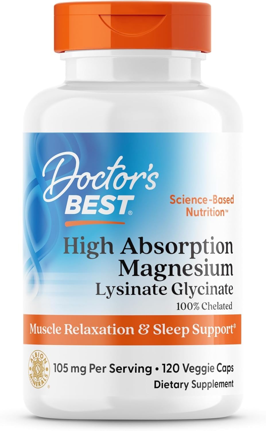 Doctor's BEST frontal del envase mostrando 120 VegCaps y beneficios