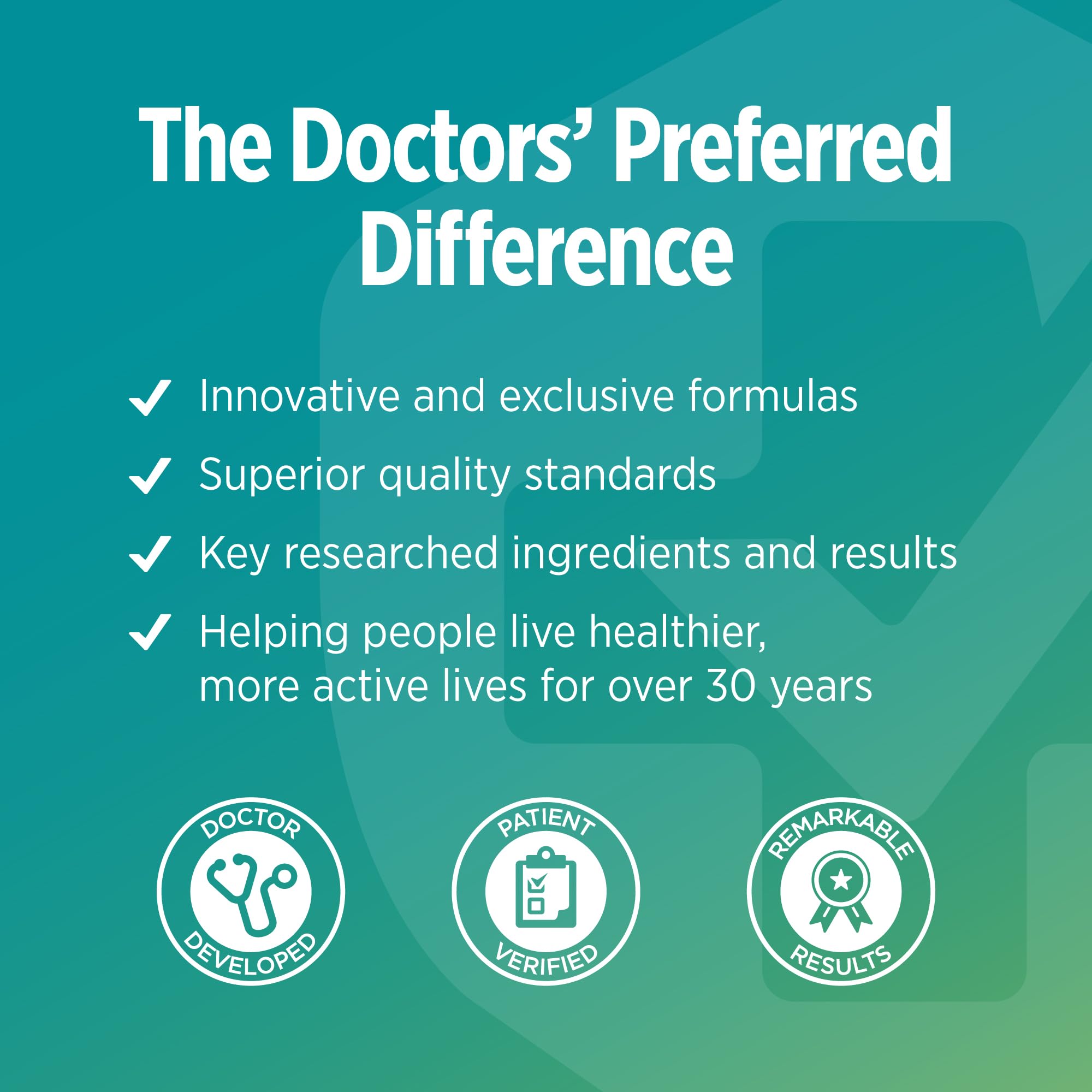 DOCTORS' PREFERRED bote abierto con cápsulas visibles, indica accesibilidad del producto