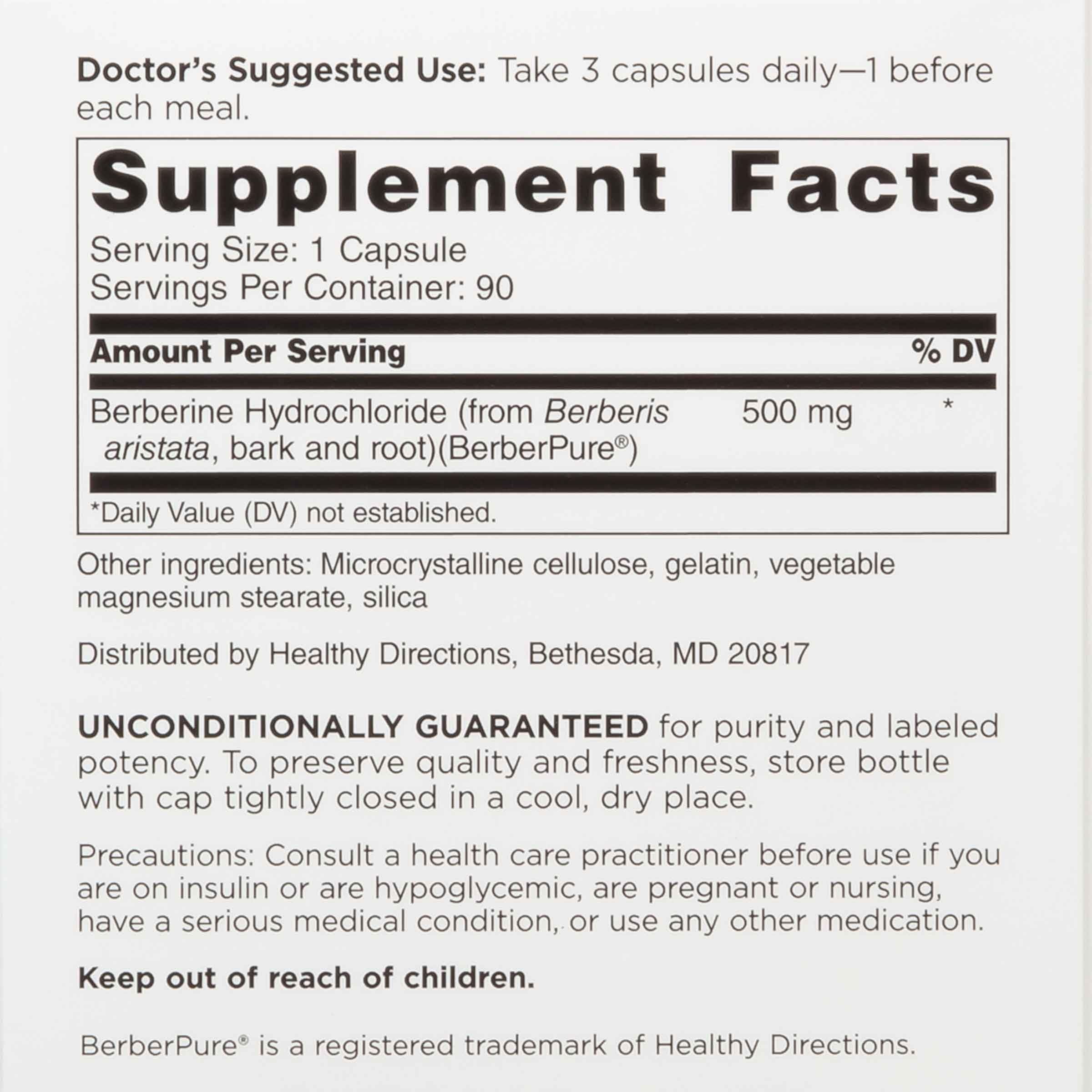 DOCTORS' PREFERRED detalle del polvo de berberina, evidencia pureza del ingrediente