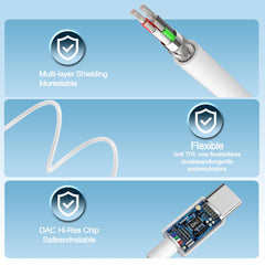 Docutca controles en cable con micrófono para llamadas claras