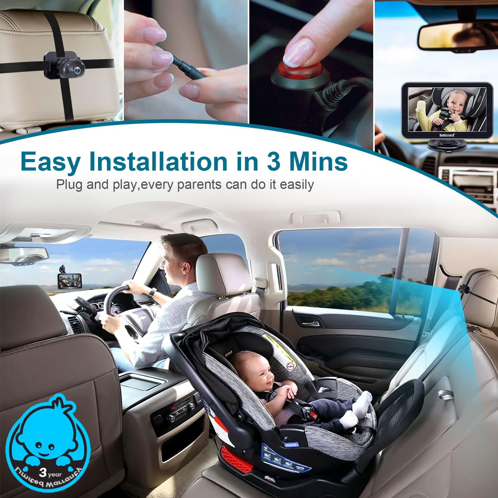 DoHonest lente 150° gran angular para ver todo el asiento