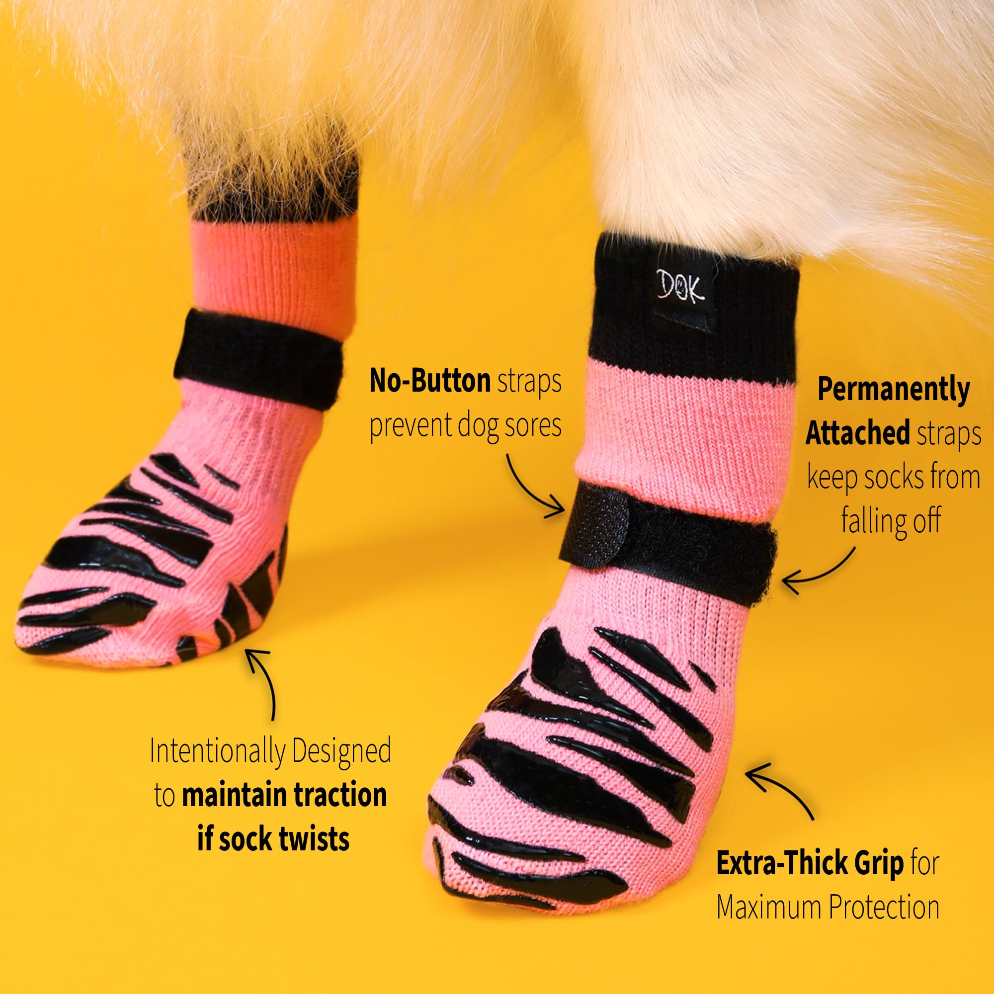 DOK TigerToes textura del tejido elástico que proporciona ajuste y comodidad