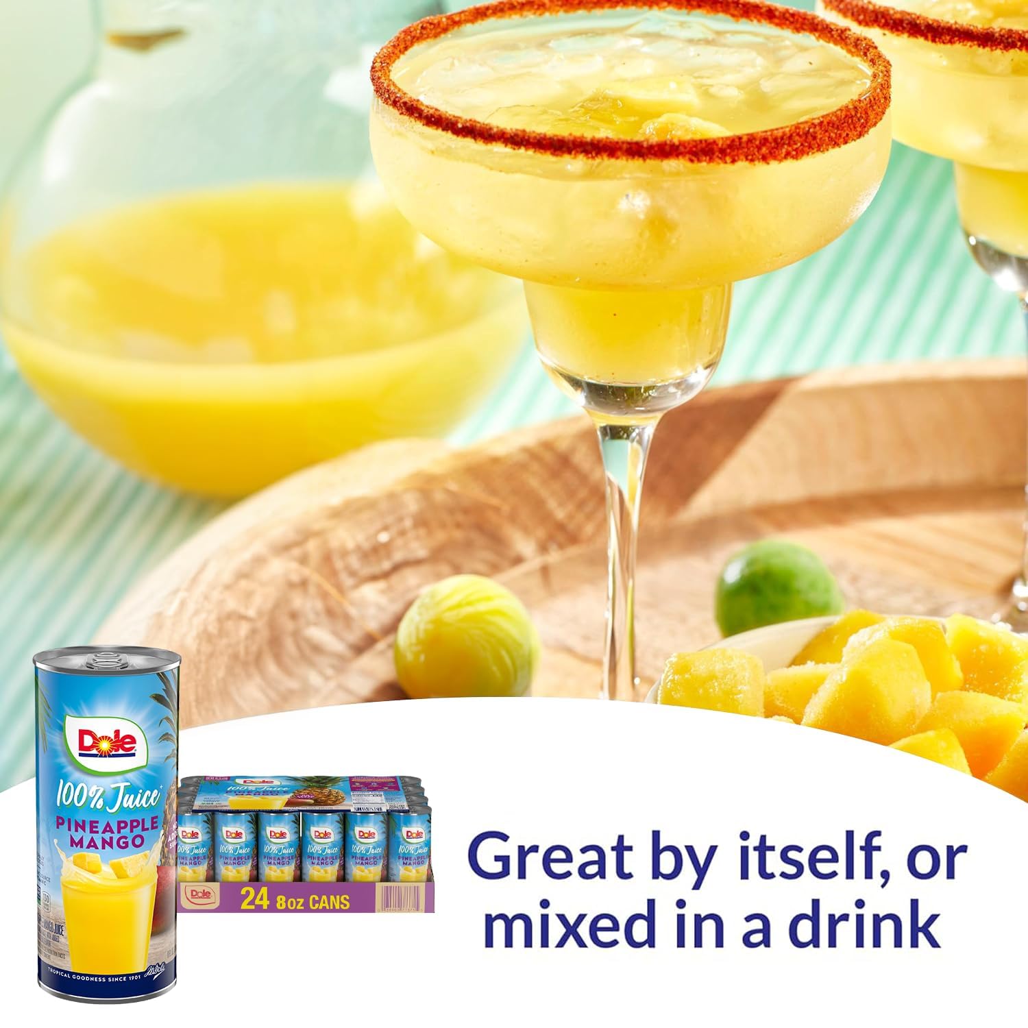 Dole opened can with visible interior showing BPA-free packaging reassurance