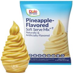 DOLE bolsa frontal de mezcla piña que muestra presentación y ventaja de rendimiento