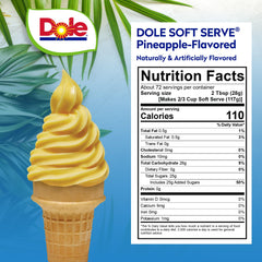 DOLE soft serve de piña servido en cuchara mostrando cremosidad estable