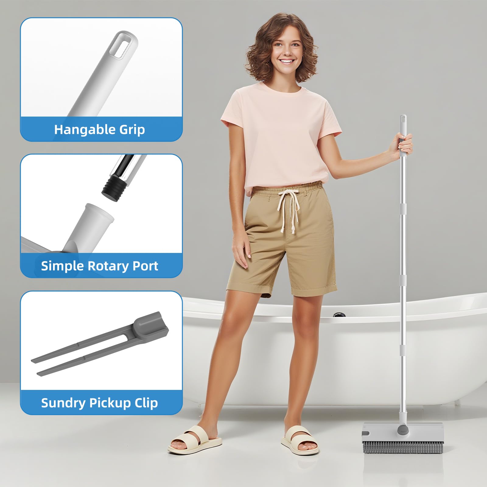 DOLPLEAP detalle de la pinza recogiendo cabello para limpieza higiénica