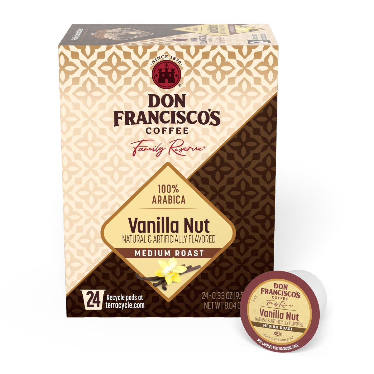 Don Francisco's envase frontal mostrando 24 cápsulas y beneficio conveniencia