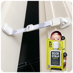Door Buddy frontal empacado gris mostrando el producto y beneficios visibles