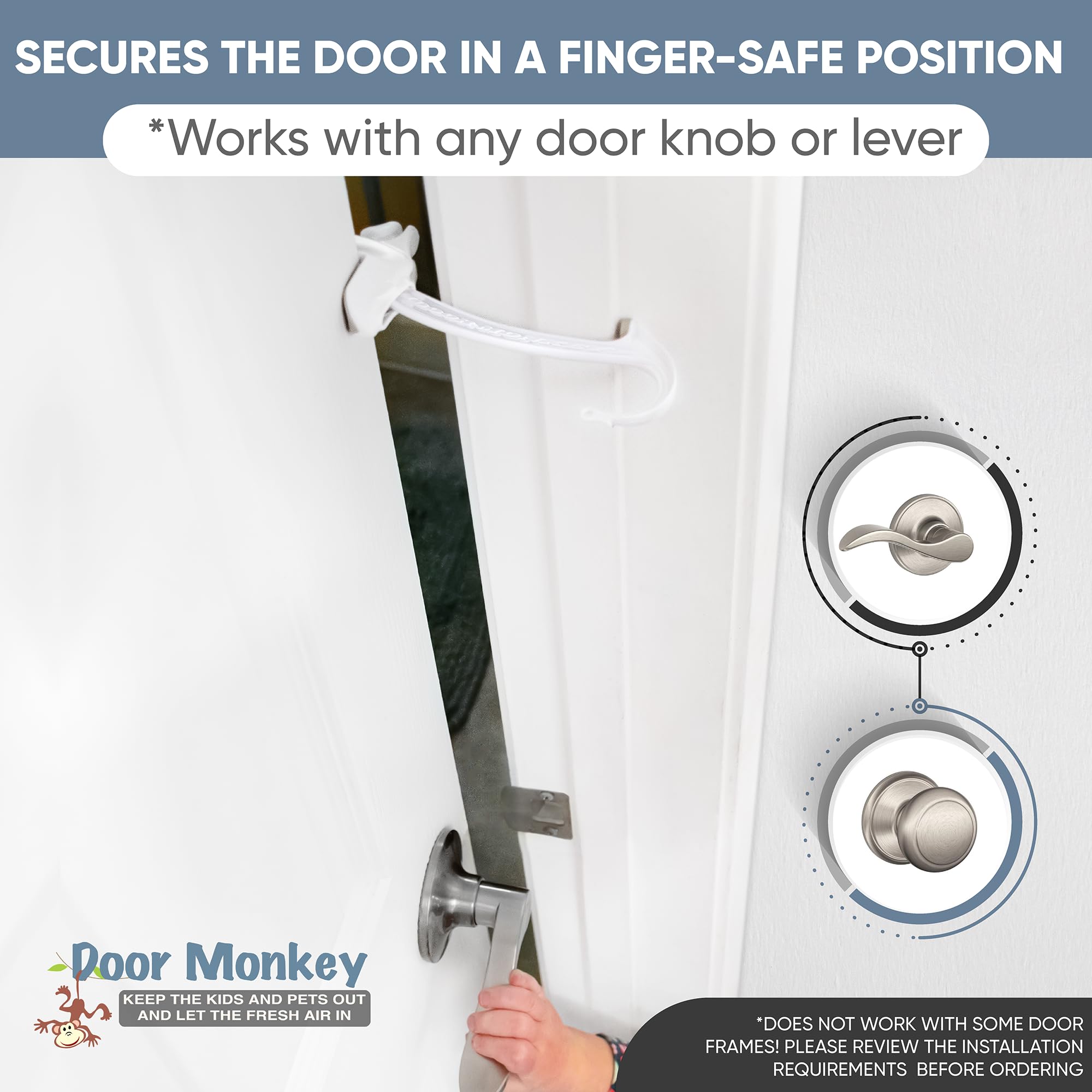Door Monkey primer plano de textura y cierre, material duradero visible