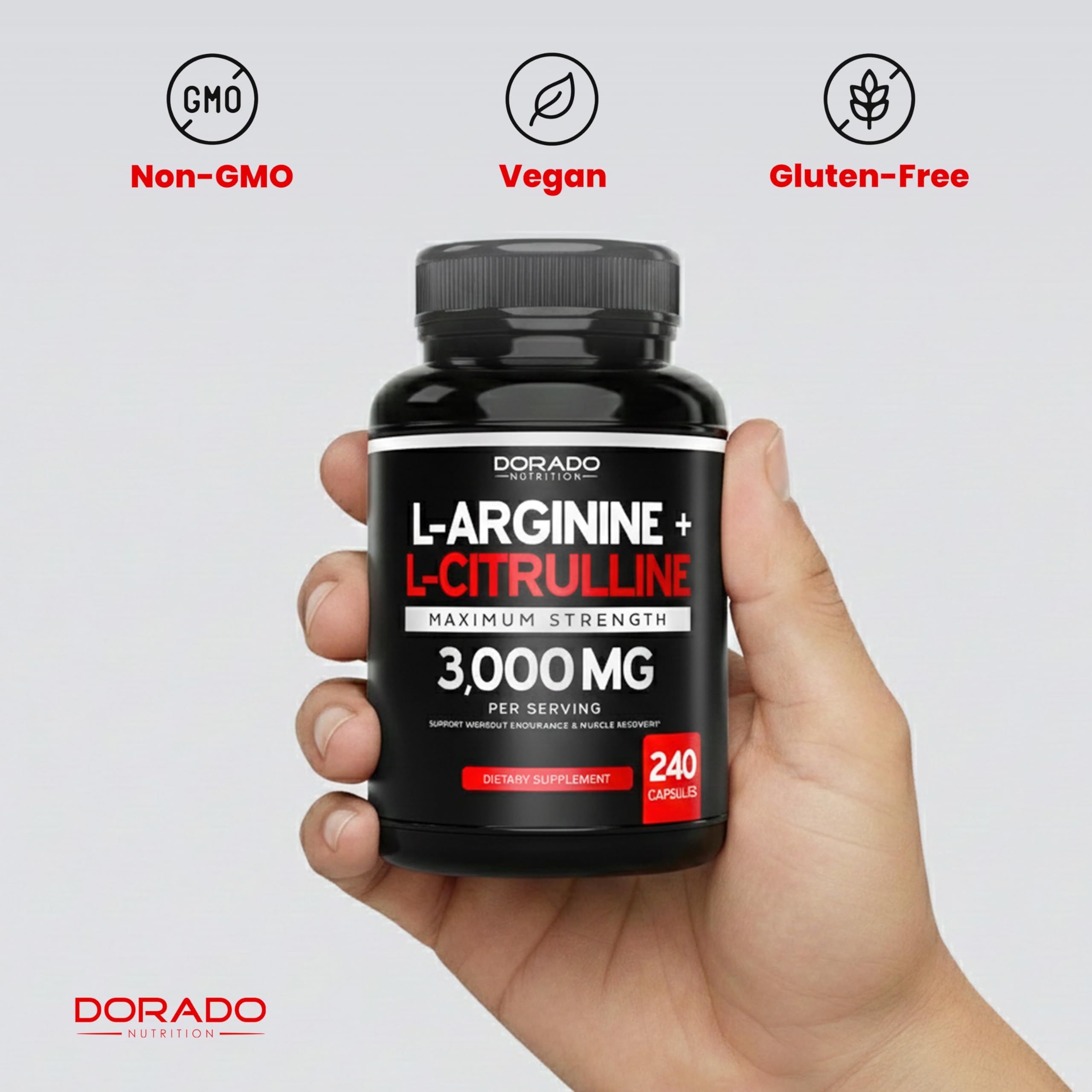 DORADO NUTRITION cápsula junto a moneda para comparación de tamaño