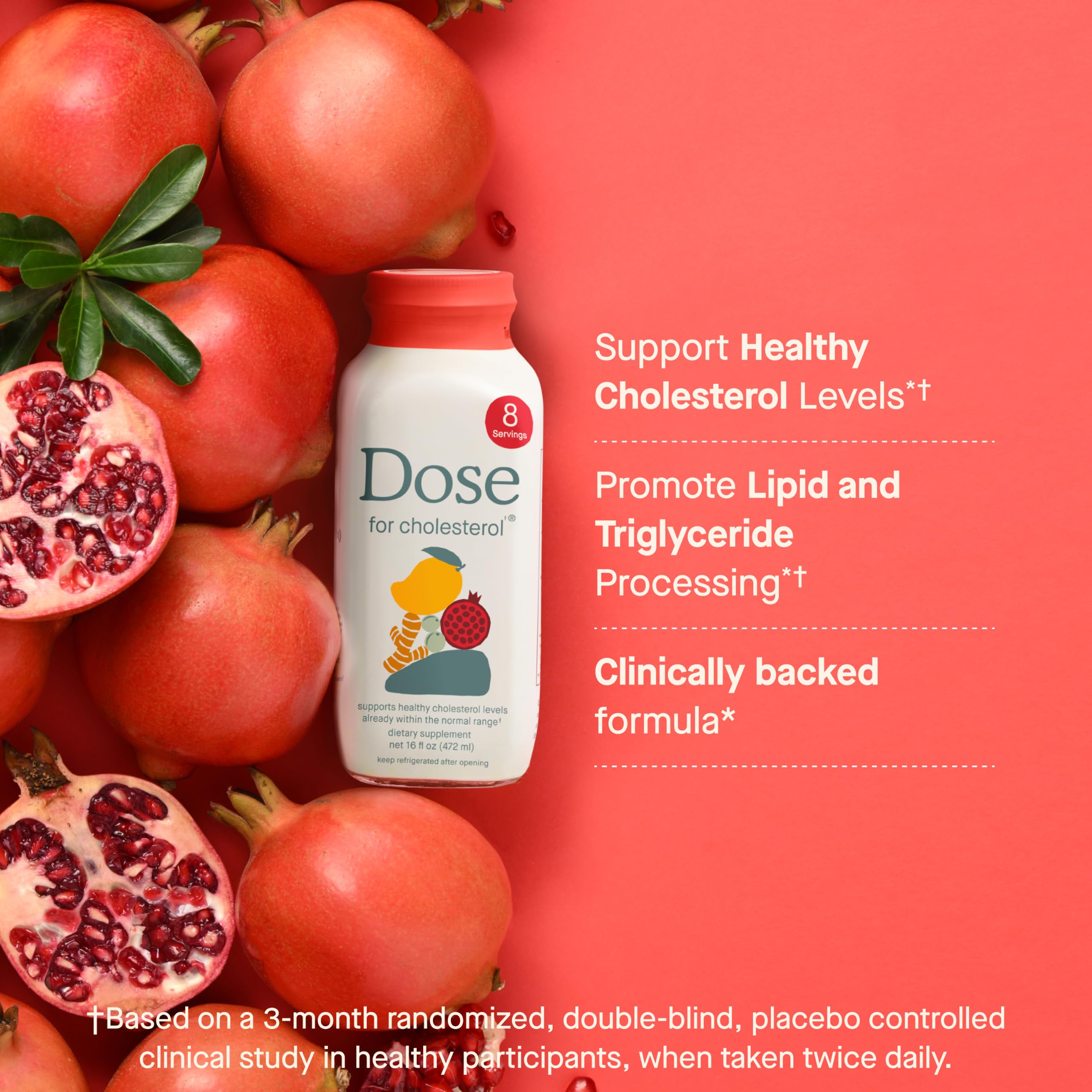 DOSE bottle close-up label highlighting ingredients and benefits
