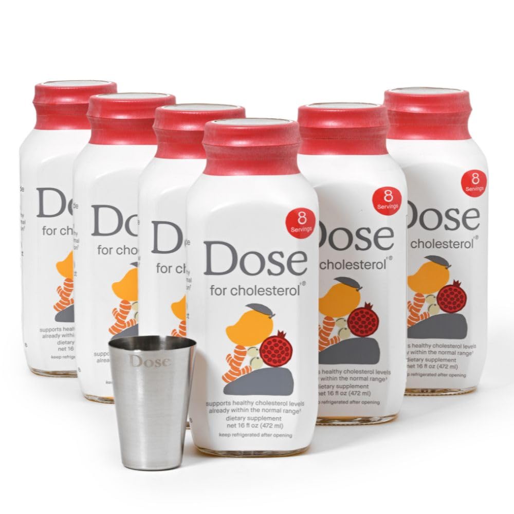DOSE front packaging showing six 16oz bottles and branding benefits
