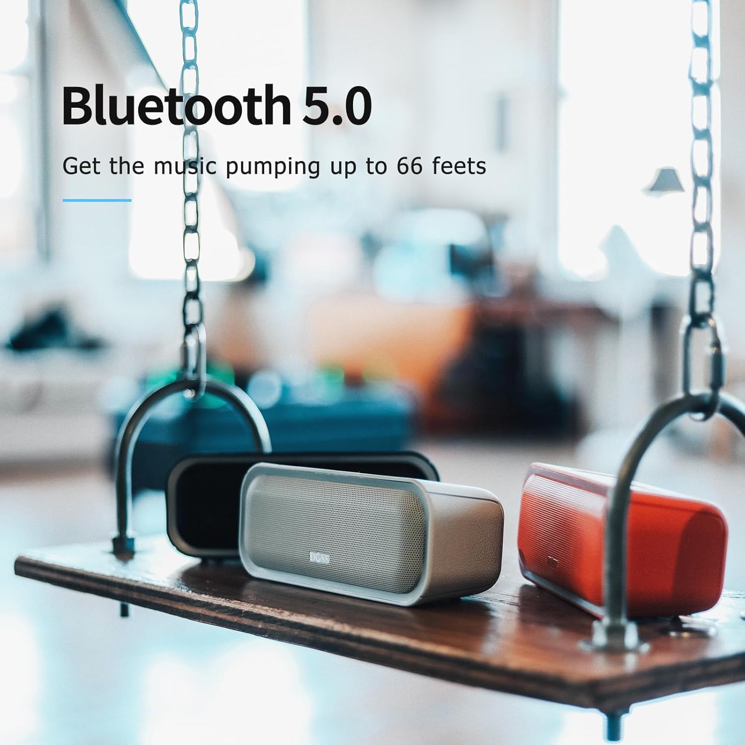 Dos DOSS SoundBox Pro emparejadas en una fiesta para estéreo y mayor volumen