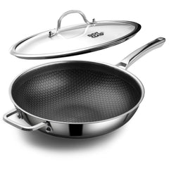 DOTCLAD wok frente con tapa mostrando acabado profesional y versatilidad