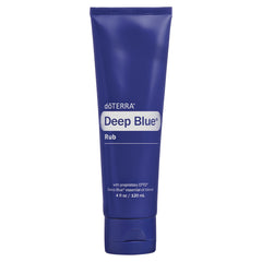 doTERRA Deep Blue Rub frasco frontal mostrando la marca y acabado suave