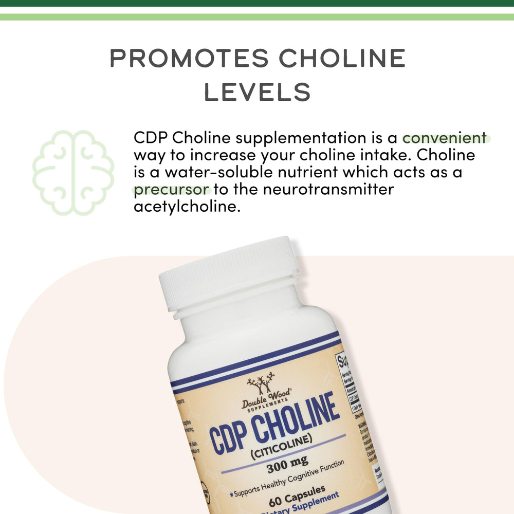 Double Wood CDP Choline cápsula detalle, muestra textura y pureza