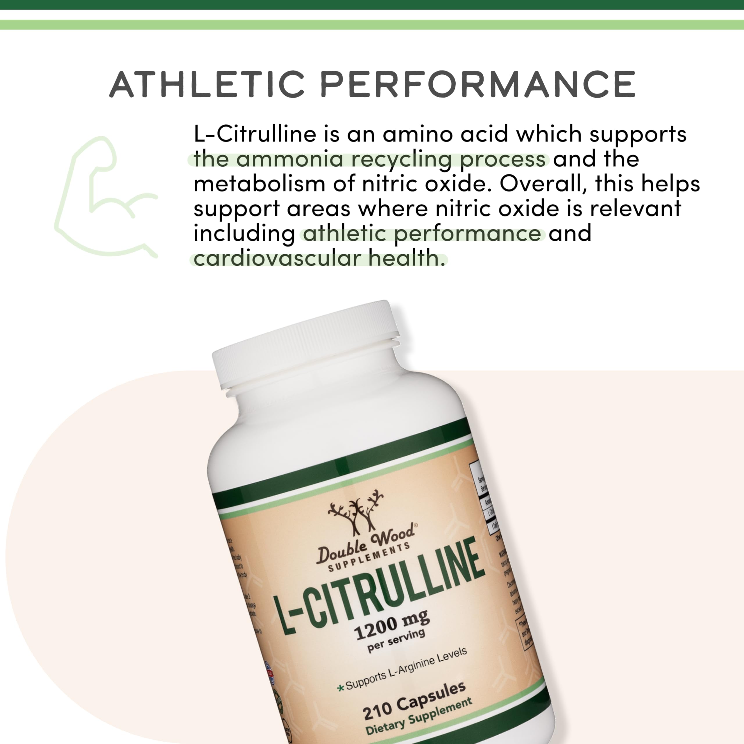 Double Wood Supplements etiqueta en primer plano con información de 1.200 mg y claridad de ingredientes