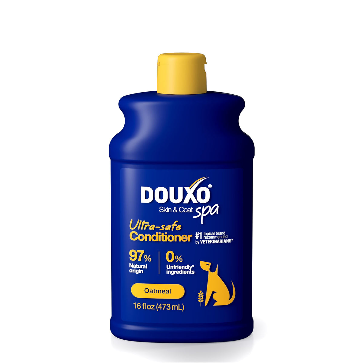 DOUXO acondicionador frente del envase mostrando tamaño y beneficios hidratantes