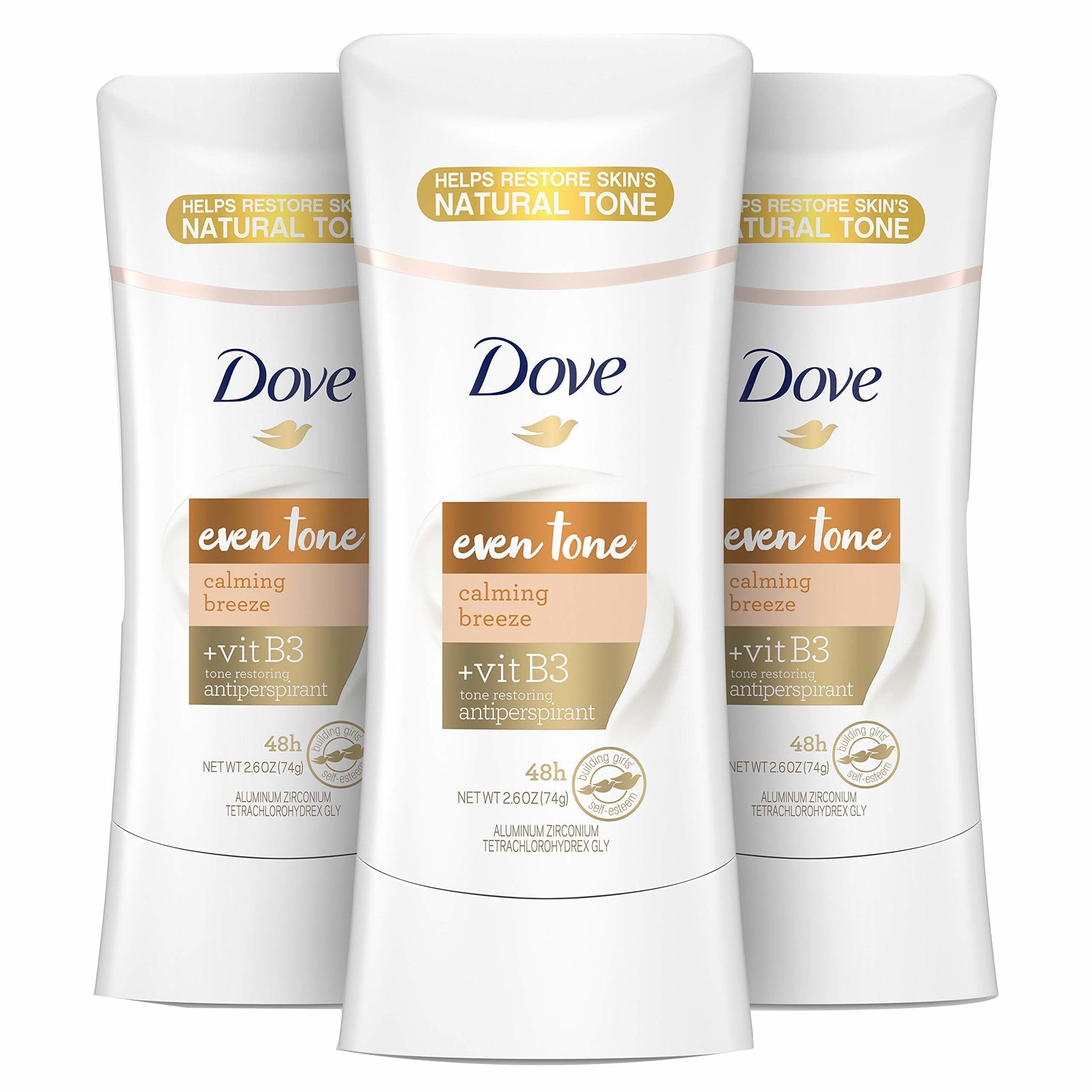 Dove barra en empaque frontal mostrando protección 48 horas y aroma