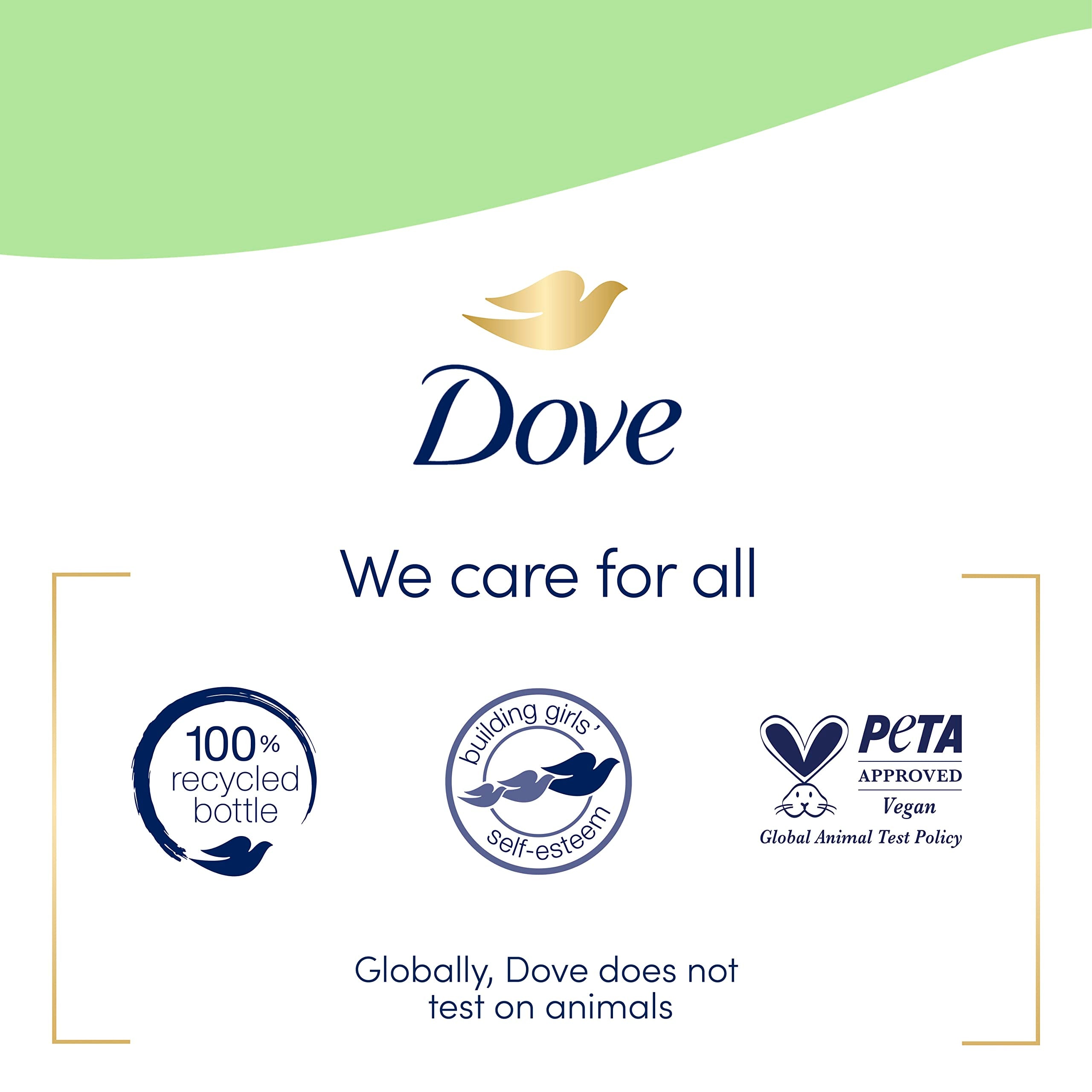 Dove detalle de botella 100% reciclada buen impacto ambiental