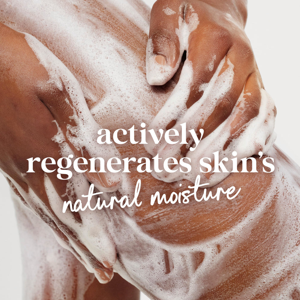 Dove etiqueta con MicroMoisture y beneficios hidratantes visibles