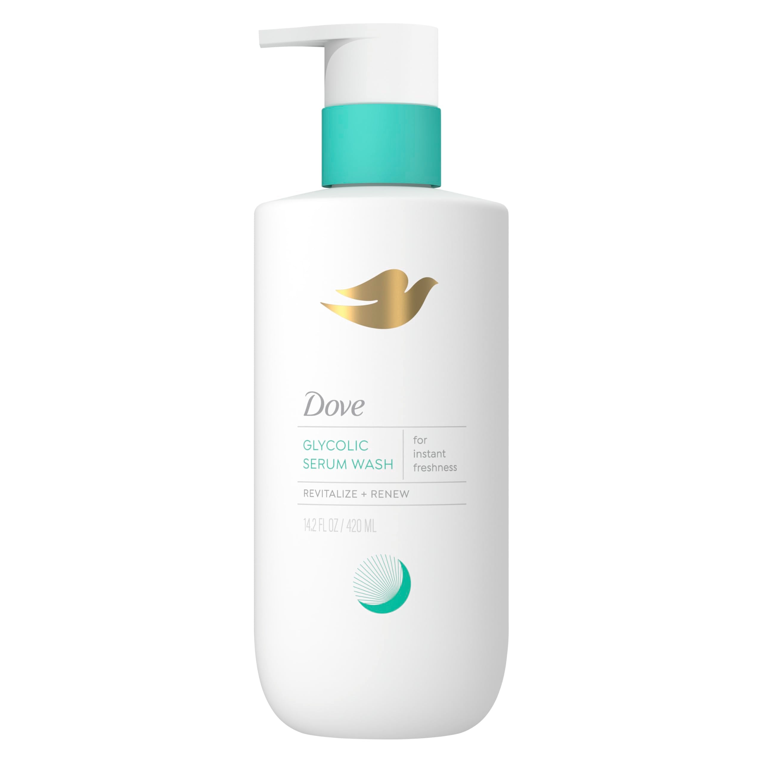 Dove botella frontal mostrando el diseño y beneficio limpieza suave