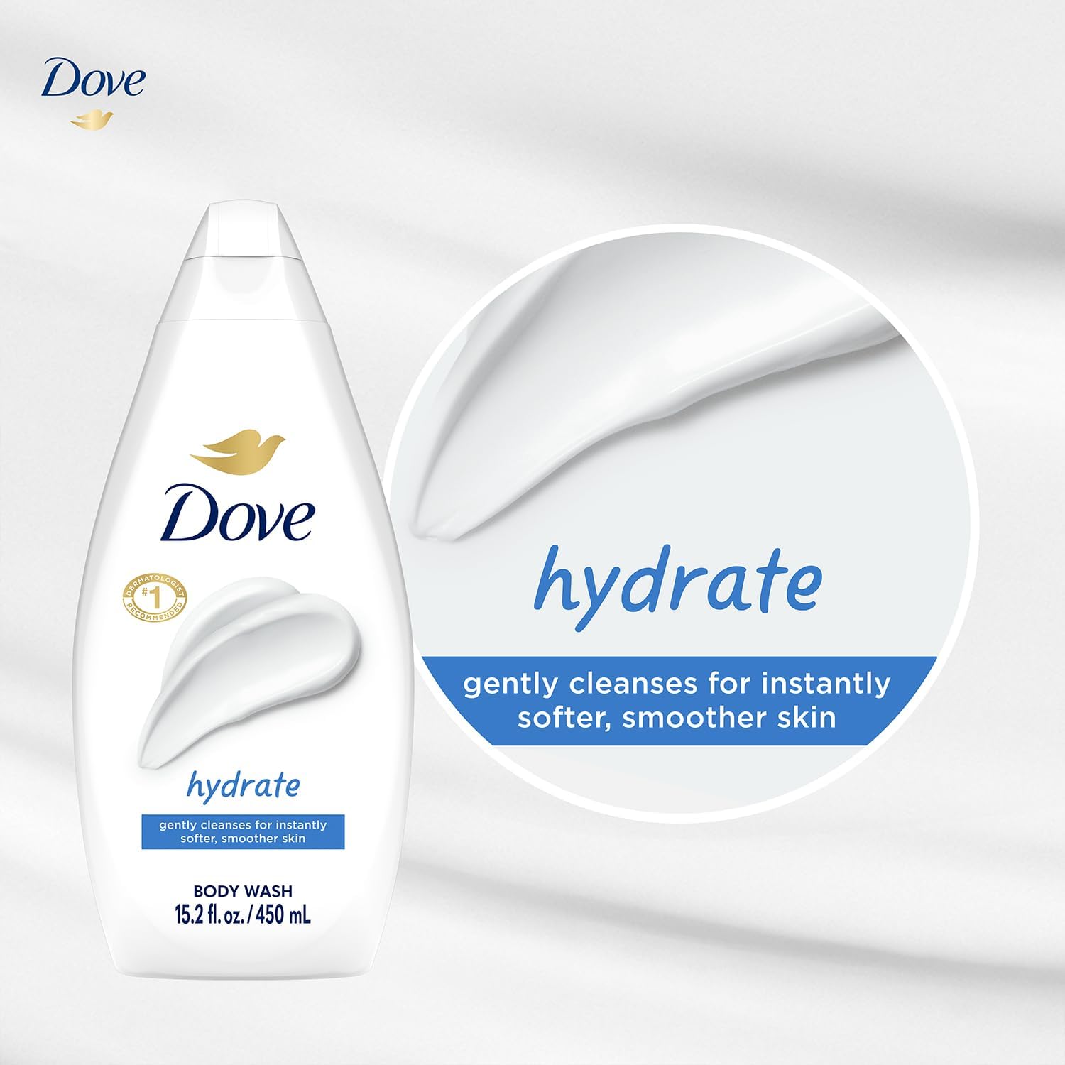 Dove producto en ambiente de baño transmitiendo cuidado corporal