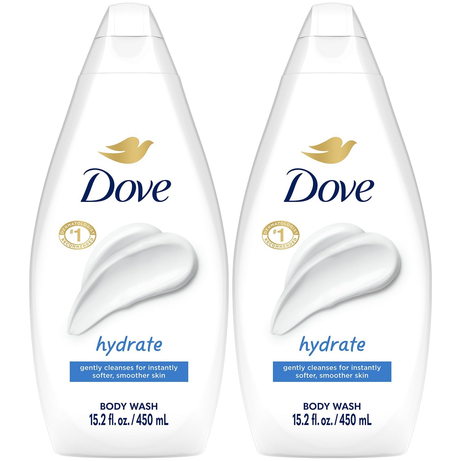 Dove envase frontal mostrando diseño y beneficios hidratantes