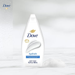 Dove gel en uso en la ducha para limpieza suave diaria