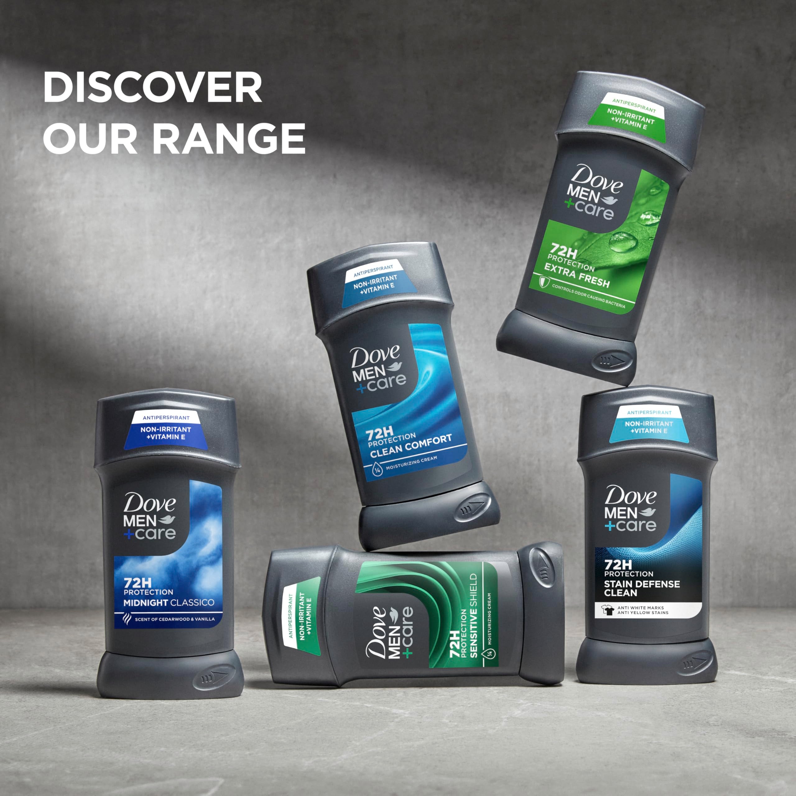 DOVE MEN + CARE etiqueta con ingredientes y beneficios para la piel